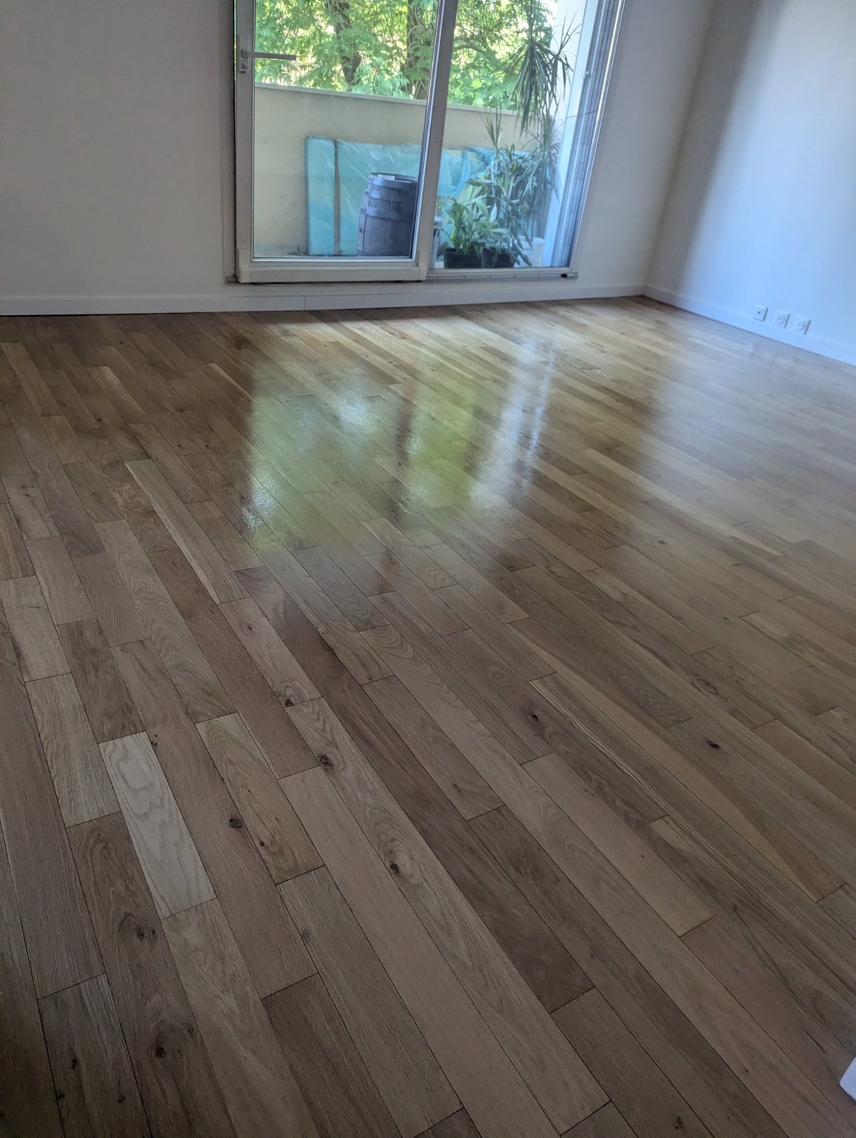 Lames chêne après vitrification — reflets naturels